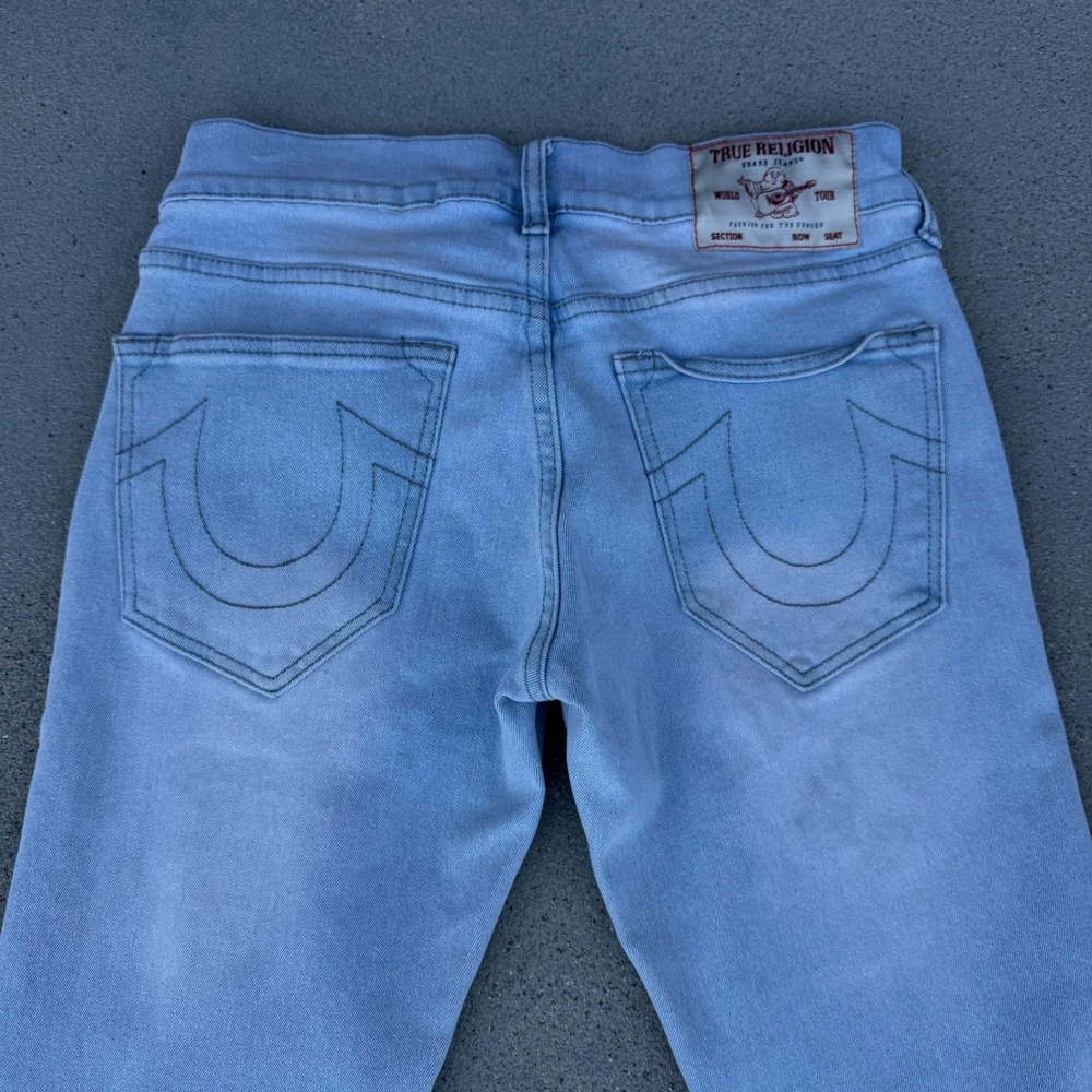 True Religion Rocco Relaxed Skinny Jeans Light Wash‎ Blue Denim Size 29